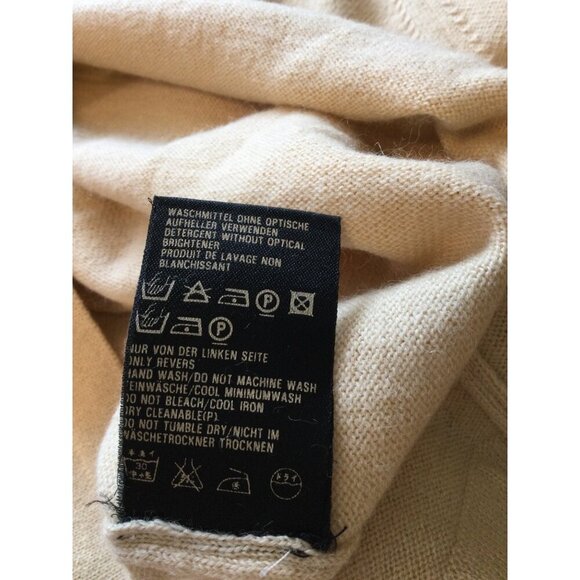 NWT Vintage Escada Womens Beige Turtleneck Sweater Size 44 Cashmere Wool Blend L - Picture 8 of 10